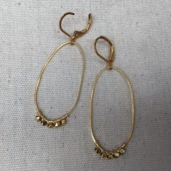 New handcrafted Sundance charm Gold Plated Earrings nugget accent - Picture 3 of 8